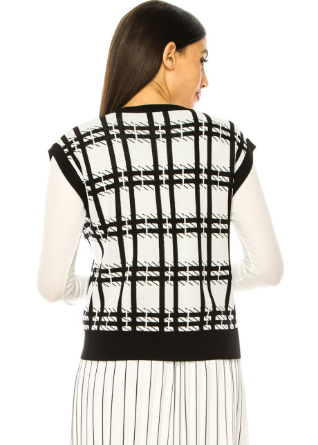 White Checkered Vest