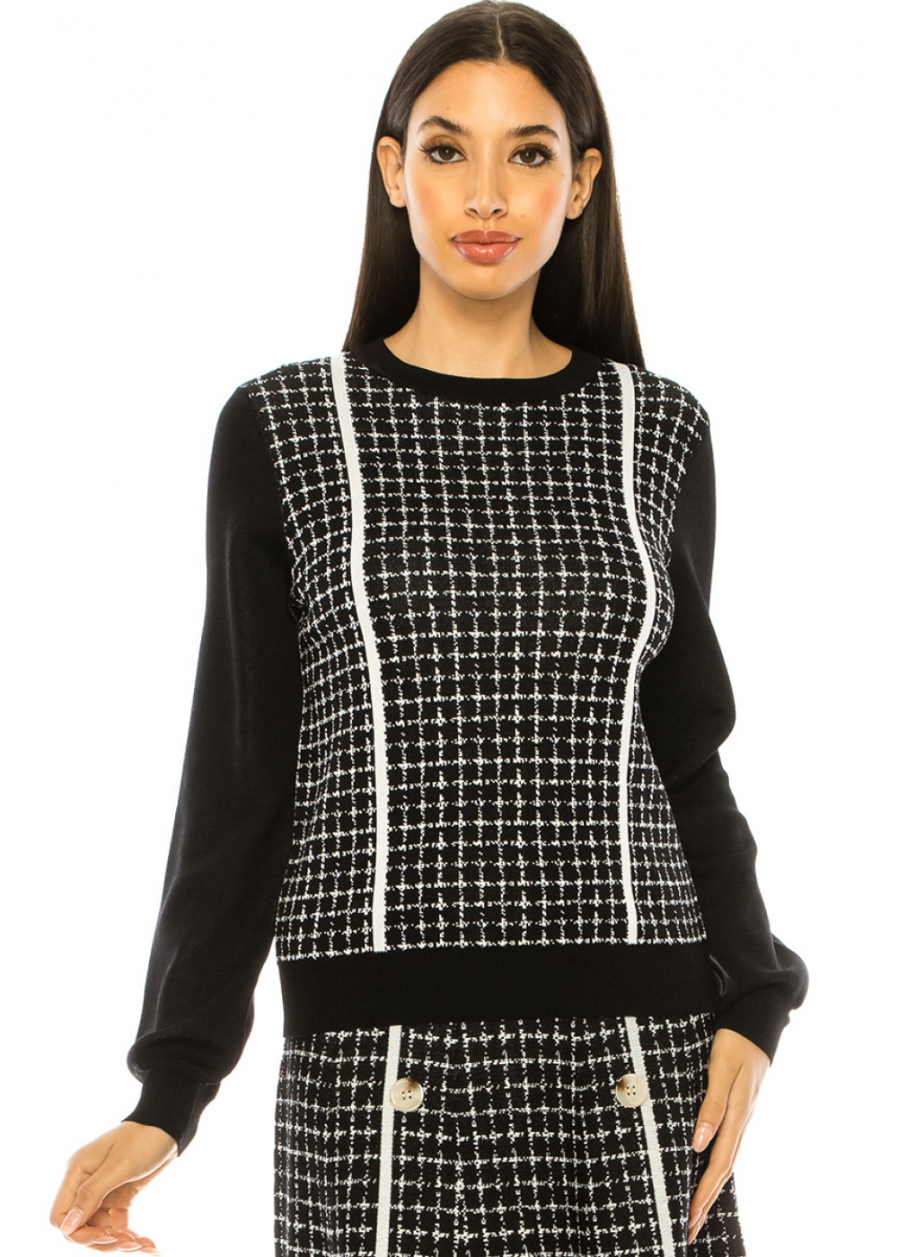 Black Checkered Sweater