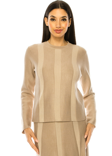 Beige Striped Sweater