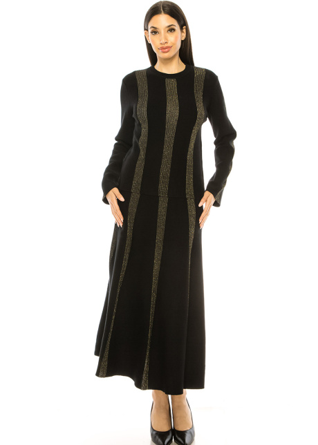 Black Skirt With Gold Lurex Stripes
