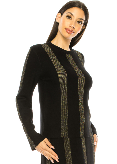 Gold Black Striped Sweater