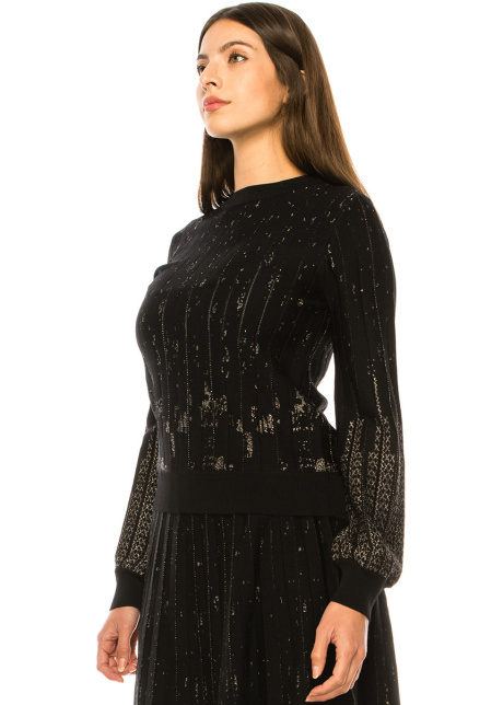 Black And Rose Gold Lurex Sweater