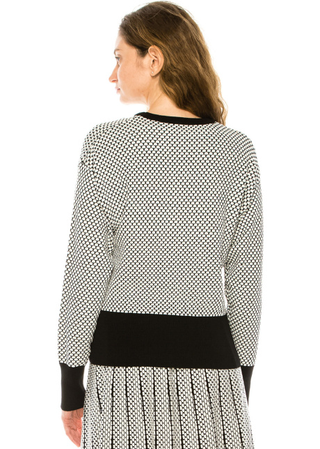 Crew Neck Sweater in Black & White