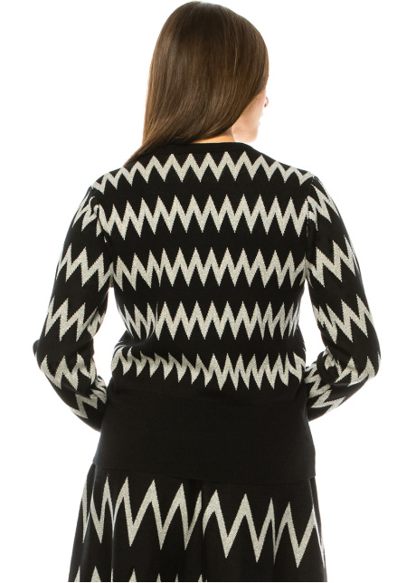 Zigzag Pattern Sweater In Black