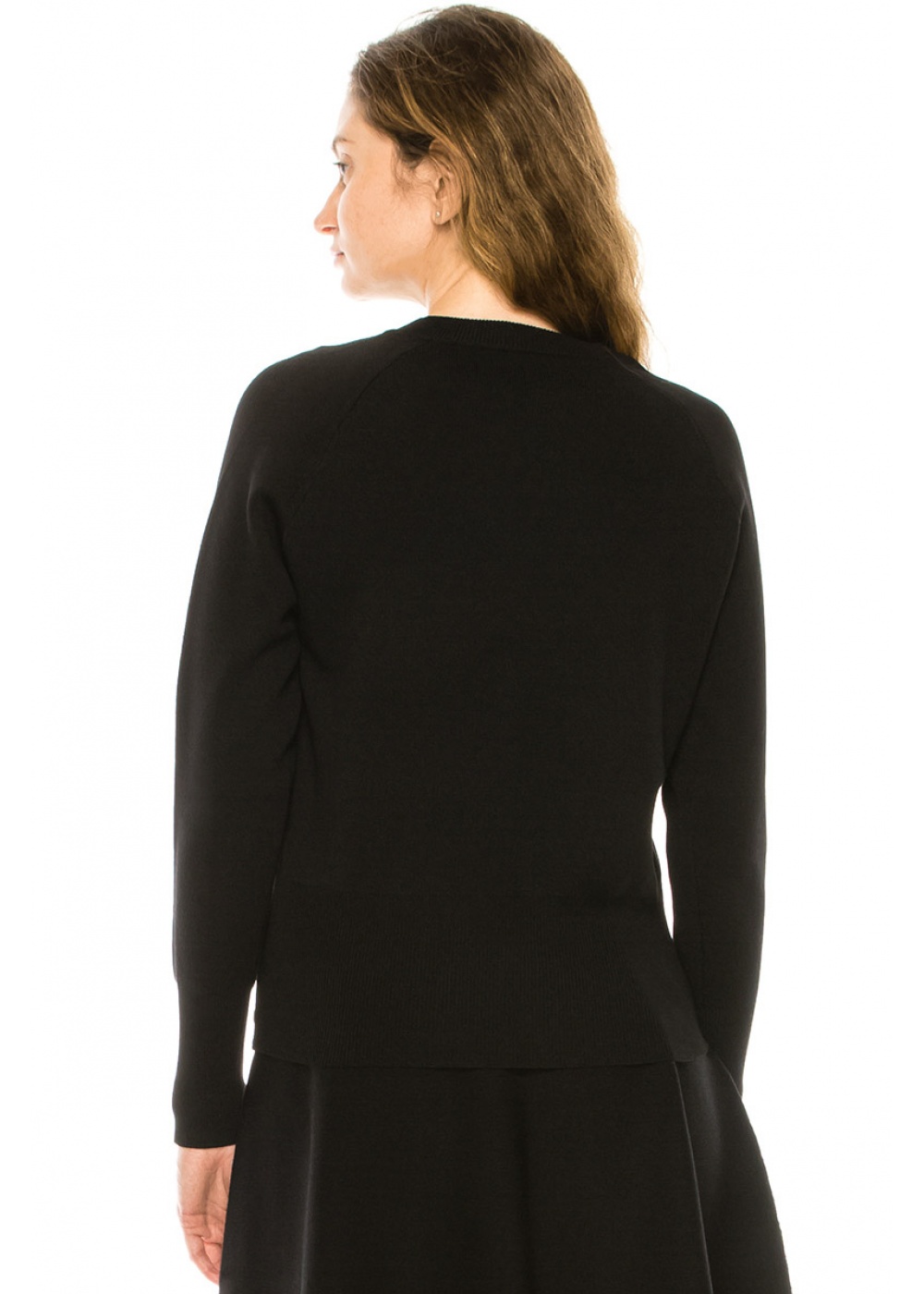 Black Sweater With Button Decor