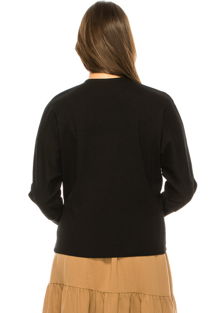 Black Leg-Of-Mutton Long Sleeve T-Shirt