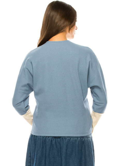 Blue Leg-Of-Mutton Long Sleeve T-Shirt