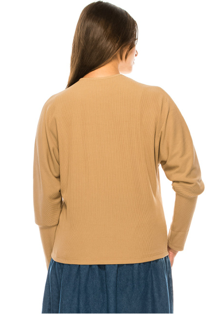 Camel Leg-Of-Mutton Long Sleeve T-Shirt