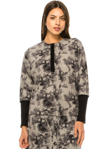 Grey Printed Long Sleeve T-Shirt