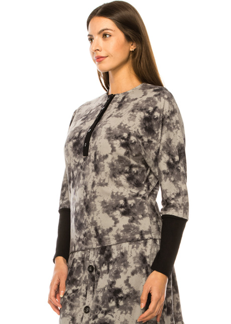 Grey Printed Long Sleeve T-Shirt