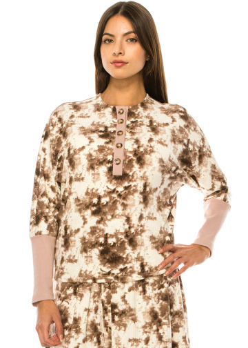 Pink Printed Long Sleeve T-Shirt