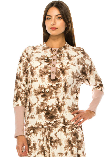 Pink Printed Long Sleeve T-Shirt