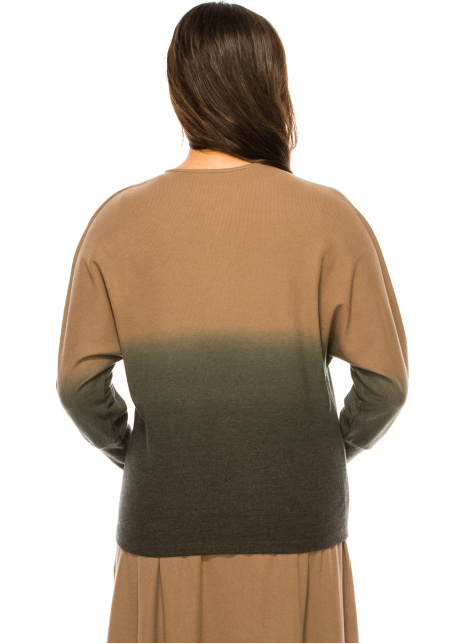 Crew Neck Long Sleeve T-Shirt In Camel