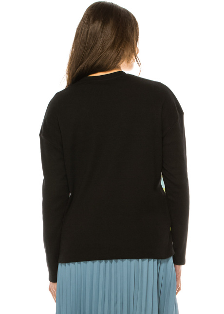 Crew Neck Long Sleeve T-Shirt With Abstract Print