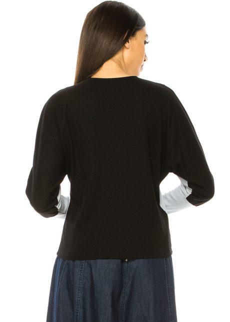 Blue And Black Long Sleeves T-Shirt