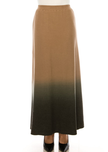 Gradient Color Maxi Knit Skirt