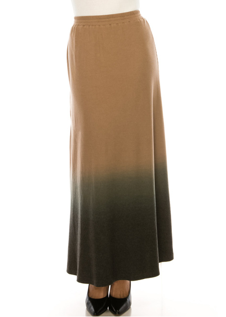 Gradient Color Maxi Knit Skirt