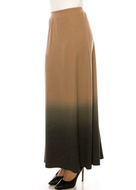 Gradient Color Maxi Knit Skirt