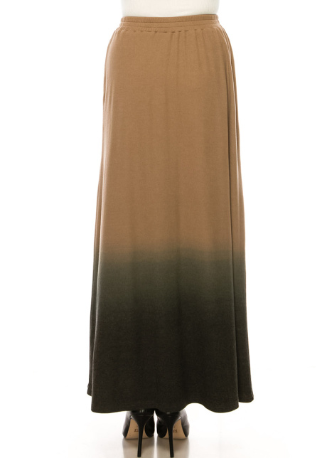 Gradient Color Maxi Knit Skirt