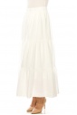 White A-Line Tiered Maxi Skirt