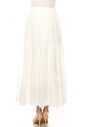 White A-Line Tiered Maxi Skirt