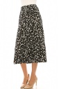 Black And White Floral Tiered Midi Skirt