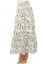 Floral Green Tiered Maxi Skirt
