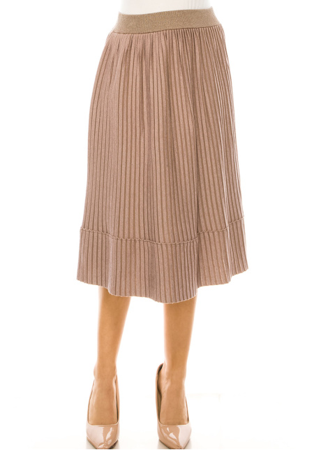 Purple Ribbed Knit Skirt