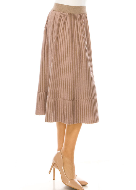 Purple Ribbed Knit Skirt