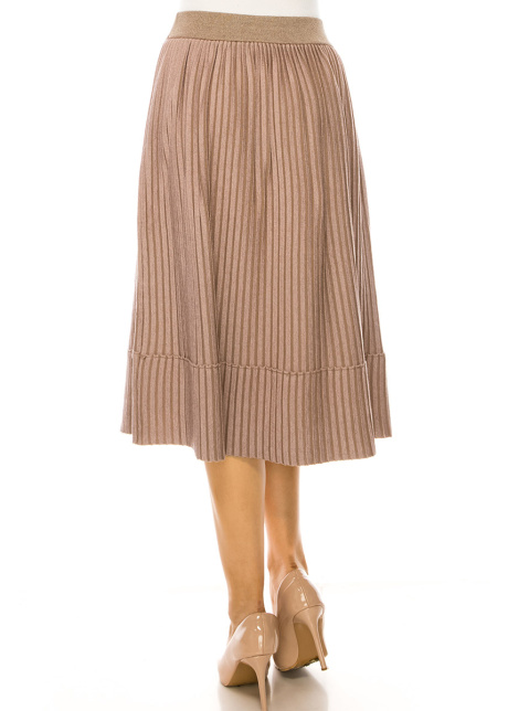 Purple Ribbed Knit Skirt