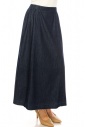 Denim Elegance Maxi Skirt In Navy Blue