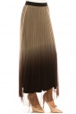 Brown Pleated Tulle A-Line Skirt