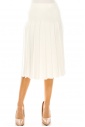 Fixed Box Pleated Skirt in White