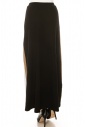 Black Maxi Knit Skirt With Side Stripes