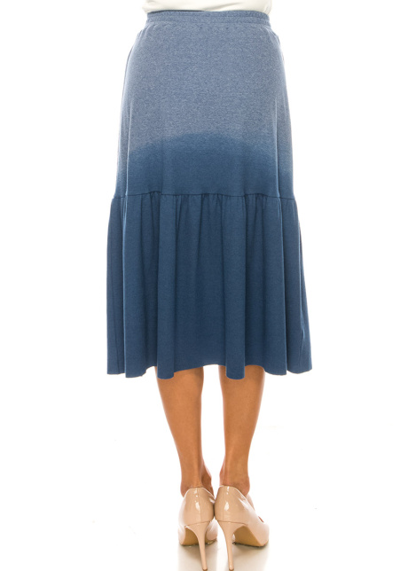Blue Flared Knit Skirt