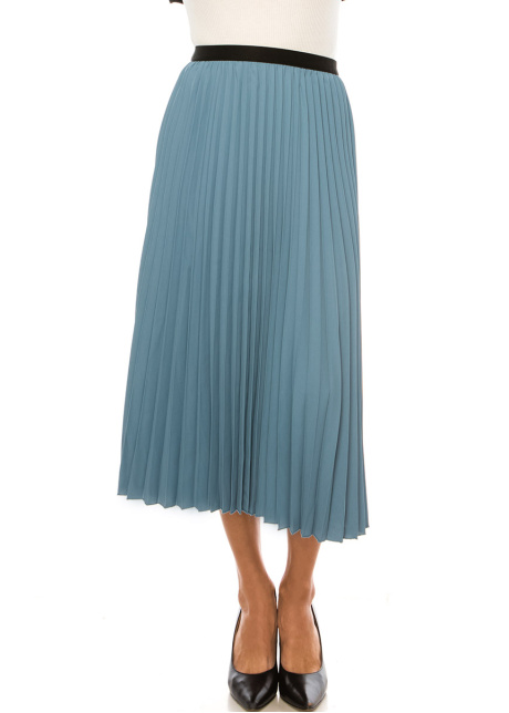 Classic Pleated Blue Skirt