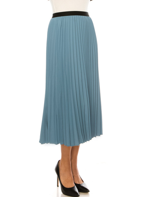 Classic Pleated Blue Skirt