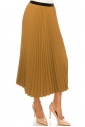 Classic Pleated Camel Skirt