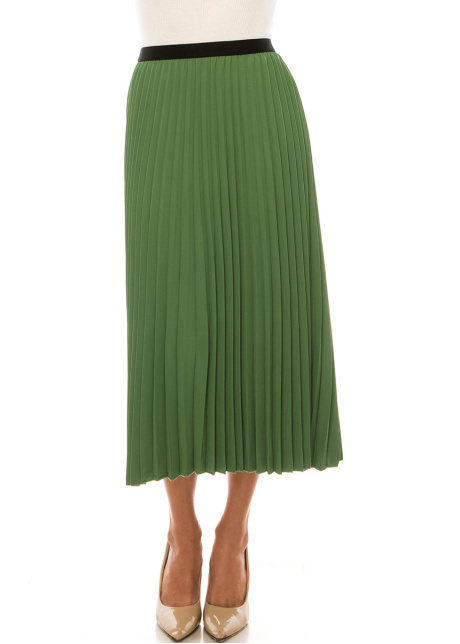 Classic Pleated Green Skirt