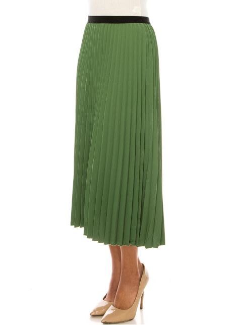 Classic Pleated Green Skirt
