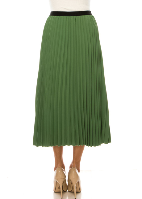 Classic Pleated Green Skirt