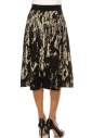 Black Pleated Skirt With Abstract Accents