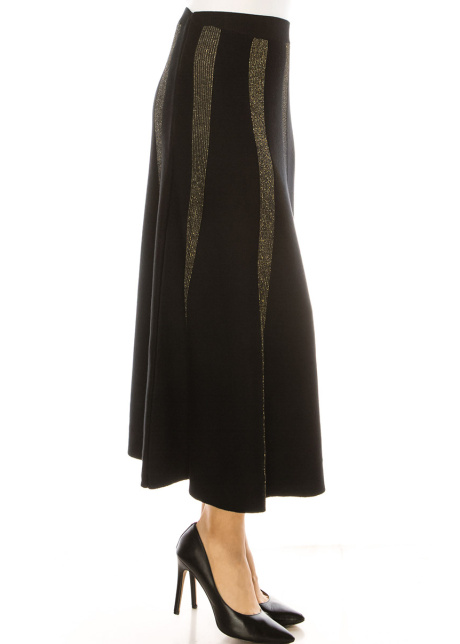 Black Skirt With Gold Lurex Stripes