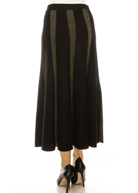 Black Skirt With Gold Lurex Stripes