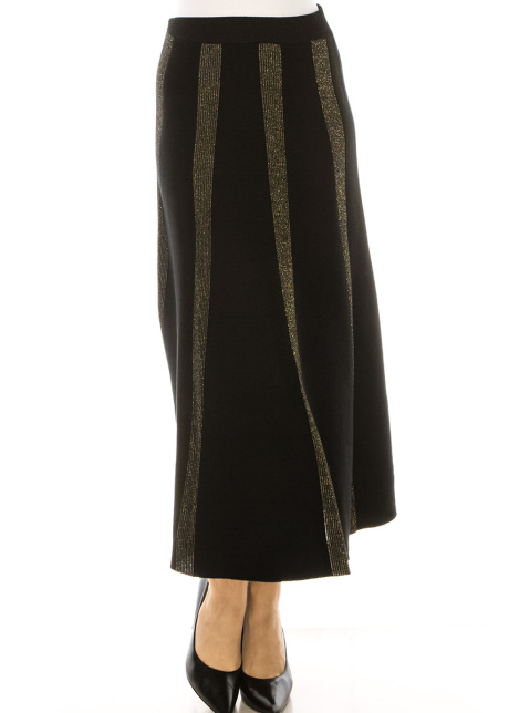 Black Skirt With Gold Lurex Stripes
