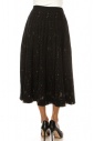 Black Printed Midi Pleated Skirt