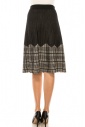 Black Ribbed Skirt With Checkered Accents