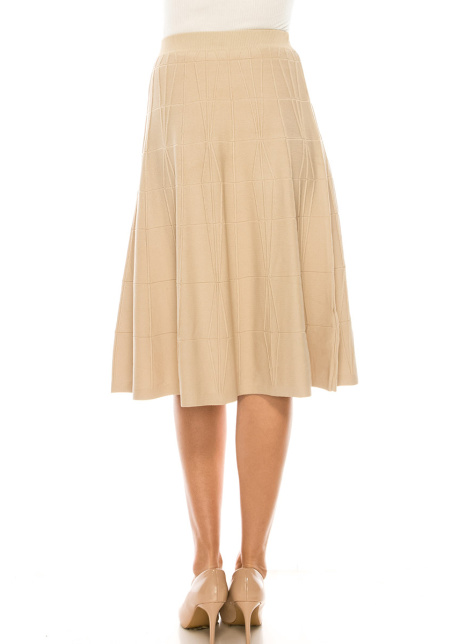 Sand A-Line Midi Skirt