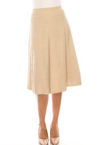 Sand A-Line Midi Skirt