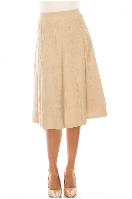 Sand A-Line Midi Skirt